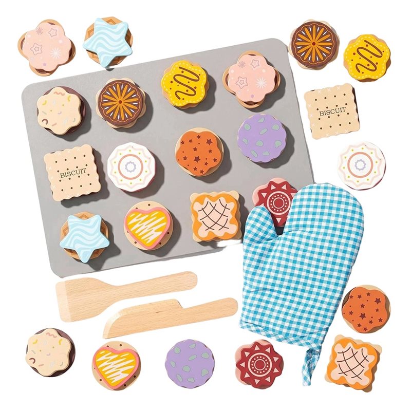 Kitchen Kids Baking Set - WOWFU-Wooden Cookie Play Food Set For