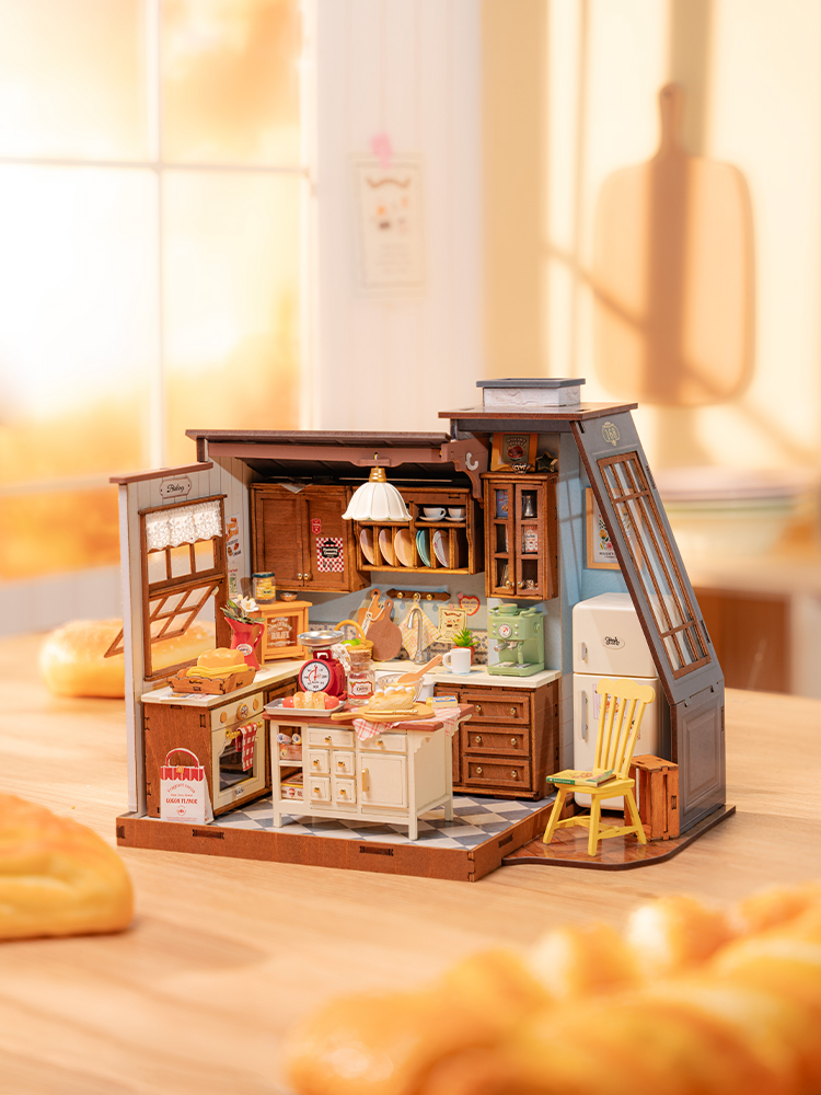 Baking Kitchen Robotime - Robotime Rolife Baking Kitchen Wooden Dollhouse
