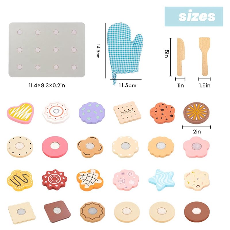 WOWFU-Wooden Cookie Play Food  - Kitchen Kids Baking Set review and price