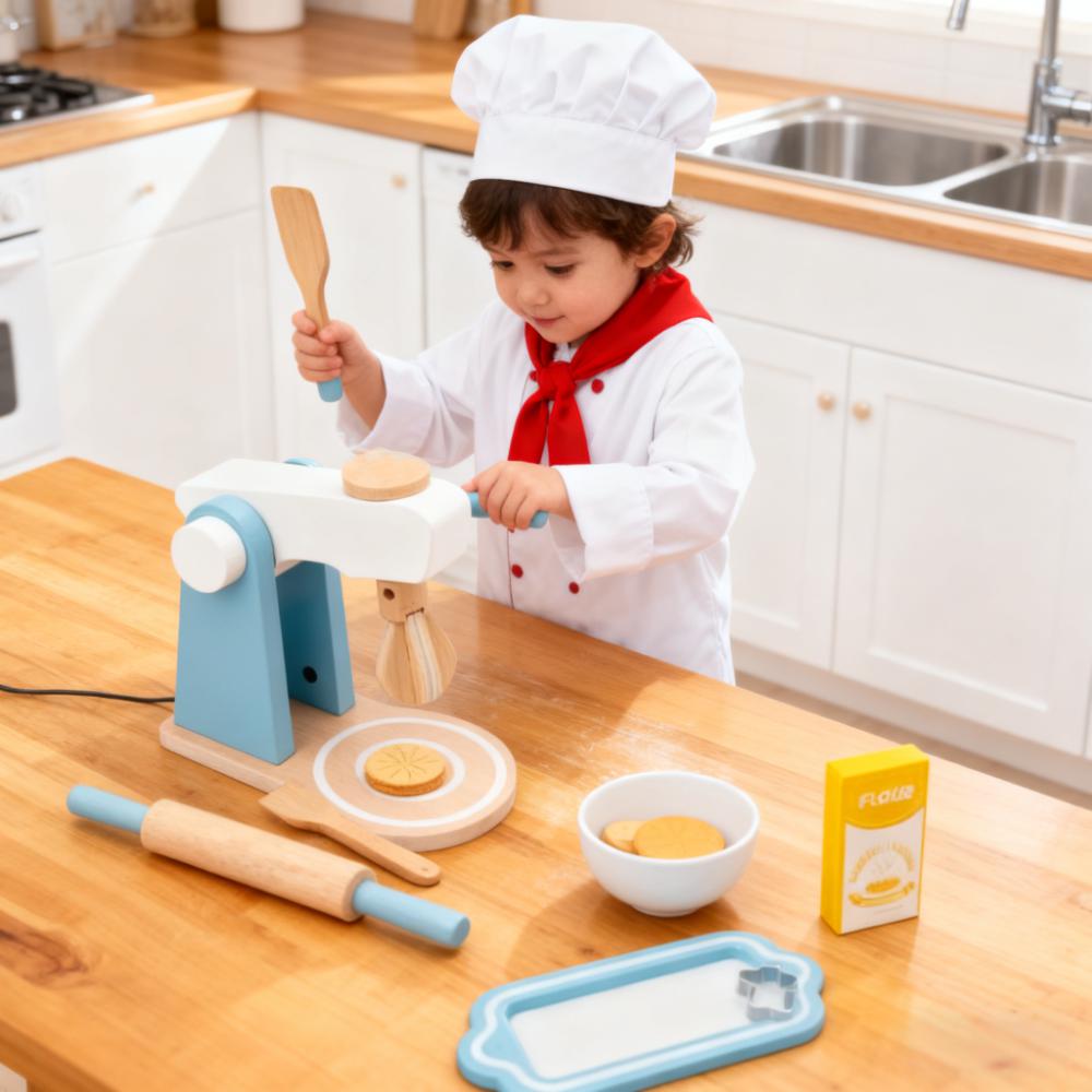 Wooden Pretend Kitchen Playset - Kitchen Kids Baking Set review and price
