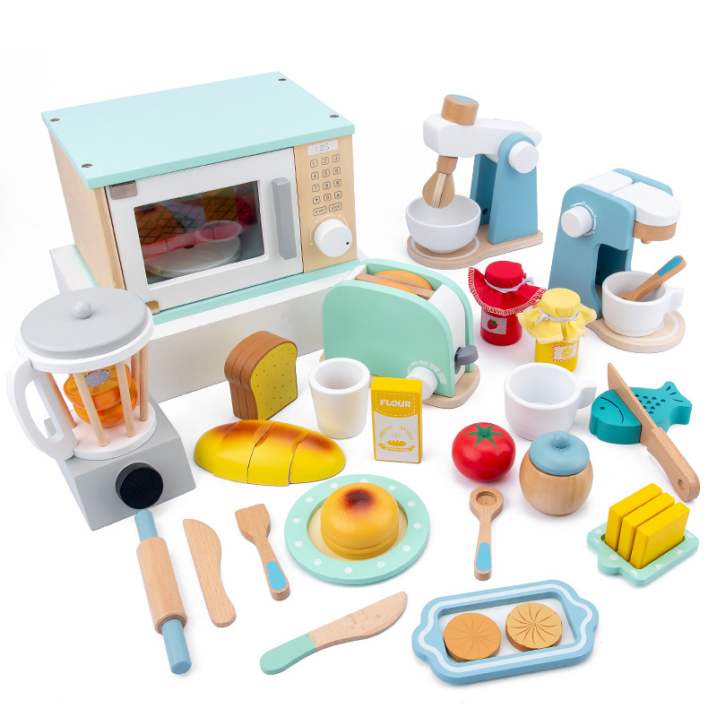 Wooden Pretend Kitchen Playset - Kitchen Kids Baking Set review and price